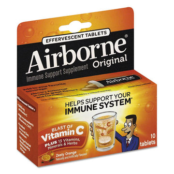 Airborne® Immune Support Effervescent Tablet, Zesty Orange, 10-box, 72 Box-carton freeshipping - TVN Wholesale